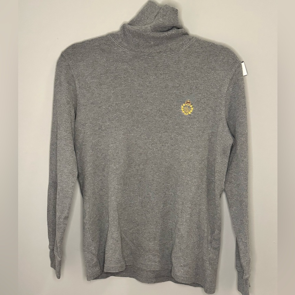 Ralph Lauren emblem turtleneck gray top